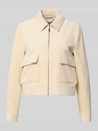 Comma Blazer mit Rei&szlig;verschluss und Pattentaschen in Sand, Gr&ouml;&szlig;e 34