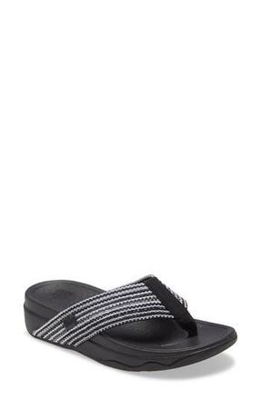 FitFlop Surfa Flip Flop in All Black Fabric at Nordstrom Rack, Size 5