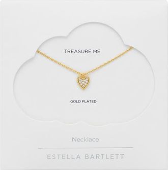 Estella Bartlett Pav&eacute; Mini Heart Pendant Necklace in Gold at Nordstrom