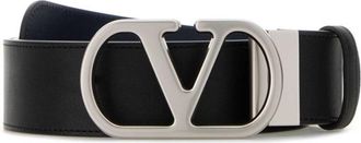 Valentino Garavani Black Vlogo Reversible Belt