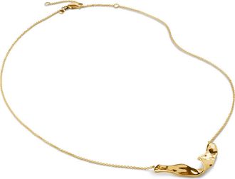 Monica Vinader The Wave Pendant Necklace in 18Ct Gold Vermeil at Nordstrom