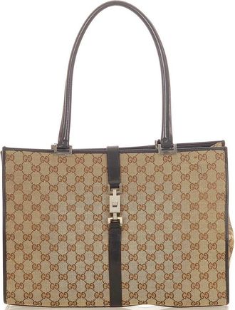 Gucci Vintage Brown Monogram Jackie Shoulder Bag