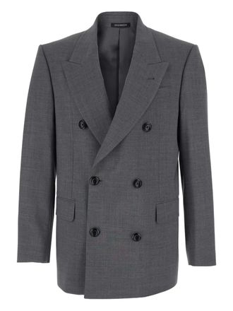 Emporio Armani double-breasted peak-lapels blazer - Grey