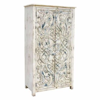 Wanderlust Deco Armario de madera blanco 99x42x180