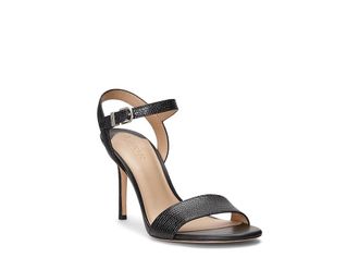 Lauren Ralph Lauren Gwen Sandals Womens Wedge Shoes Black 1 : 11 B - Medium, Leather