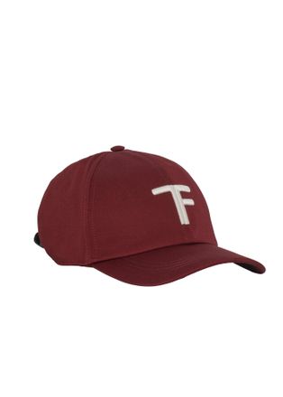 Tom Ford Mens Baseball Cap Burgundy Cotton Hat