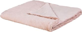 Beliani Manta Cubrecamas Colcha Rosa Felpa 180 X 200 Cm Dormitorio Mullido Gelik