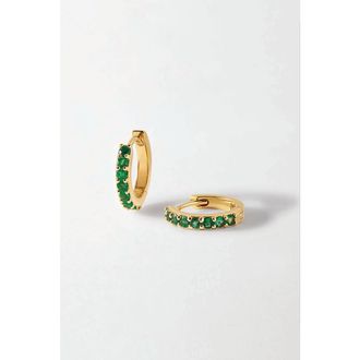 Edge of Ember Emerald Pave Huggie Earrings at Nordstrom