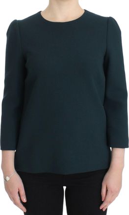 Dolce & Gabbana Green 3/4 sleeve wool Womens blouse