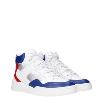 Celine Leather High-Top Sneaker - White