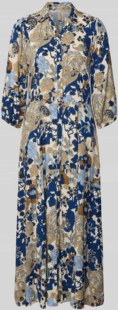 Soyaconcept Hemdblusenkleid aus Viskose mit 3/4-Arm Modell Cunilla in Marine, Gr&ouml;&szlig;e XL