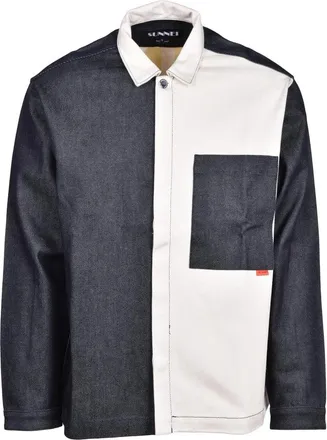 Sunnei Striped Shirt Blue/White - Cotton