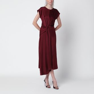 Victoria Beckham Abito midi Aria bordeaux in cr&ecirc;pe di raso