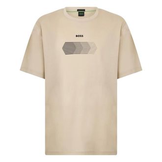 HUGO BOSS Hugo, T-Shirts, male, Beige, Size: 2XL Classic Cut T-shirt