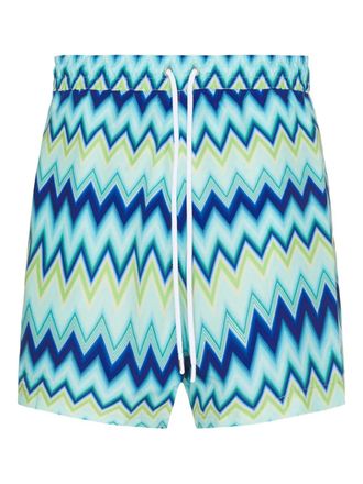 Missoni zigzag-pattern swim short - men - Polyester/Polyester - XXXL - Blue