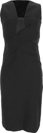 Ferragamo Ferragamo Knee Length Dress in Black Wool