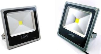 Trade Shop Trade Shop Traesio - Trade Shop - Foco Led Ultra Delgado Con Luz Rgb C&aacute;lida-fr&iacute;a Para Exterior Ip65 220v - -30 Vatios -slim