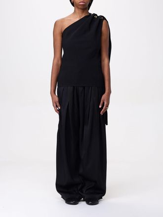 Bottega Veneta Womens Oneshoulder Draped Knit Top - Black Wool - Size EU 42 (Womens)