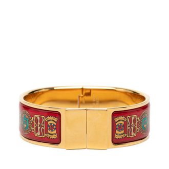 Herm&egrave;s Pre-owned Hermes Wide Enamel Emaille Loquet Bracelet GM Ladies J56DQJ1TB7UY2HH6