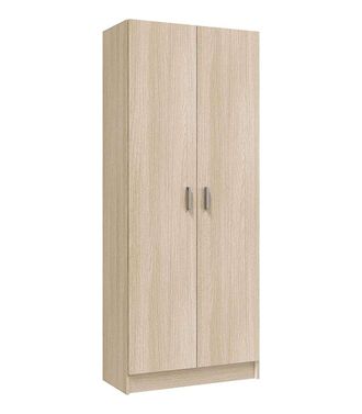 F.R.S. Armario Escobero Milan En Color Roble De 2 Puertas 73 Cm(ancho) 180 Cm(altura) 37 Cm(fondo)