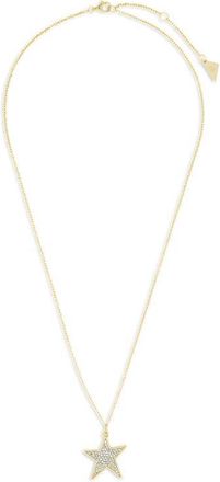 Sterling Forever Pav&eacute; Cubic Zirconia Star Pendant Necklace in Gold at Nordstrom
