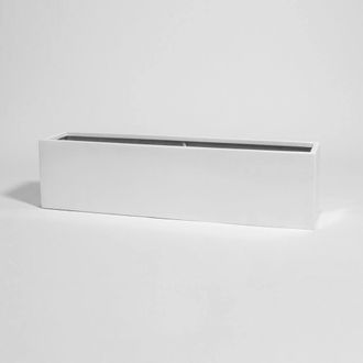 PRIMROSE White Gloss Polystone Low Trough Planter 120cm