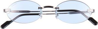Cartier CT0615S Small Oval Sunglasses in Silver at Nordstrom