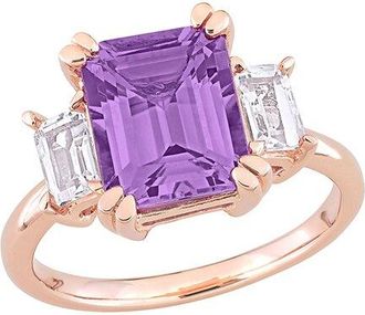 Rina Limor Silver 3.96 Ct. Tw. Amethyst, White Topaz Ring