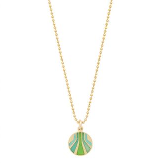 Jessica Elliot Womens Enameled Small Round burst Pendant Necklace In Vermeil/turquoise