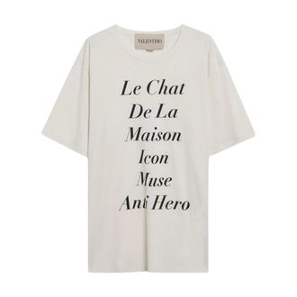 Valentino Le Chat De La Maison Icon Muse Anti Hero T-shirt - Heren - Tops - Wit - Maat: M Katoen