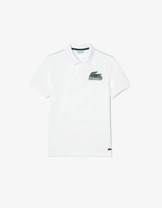 Lacoste Mens Cotton Mini-Pique Polo Shirt - Cotton Mini-Piqué Polo Shirt - White - Size: 38