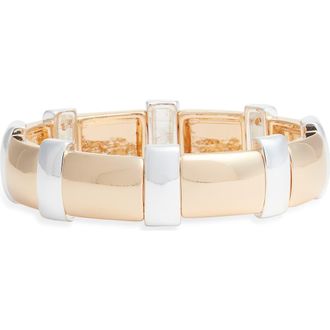 Open Edit Metal Bar Stretch Bracelet in Gold- Silver at Nordstrom