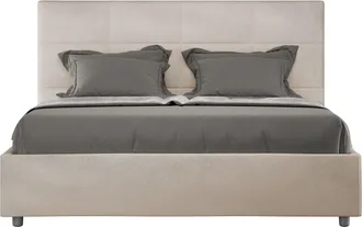 Les Tendances Les Tendances - Letto Matrimoniale Rivestito In Microfibra - Mika - Dimensione Rete: 160x210 - Colore: Sabbia - Tipologia Letto: Senza Rete