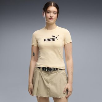 Puma T-shirt slim con logo Essentials Elevated No.1 Logo da donna, Abbigliamento, Giallo, XL