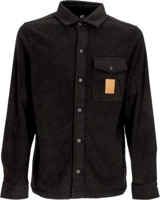 Etnies Zwarte Fleece Lange Mouwen Shirt - Heren - Casual Overhemden - Zwart - L - Polyester - Overhemden
