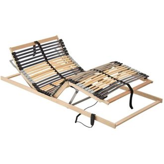 vidaXL vidaXL Base a doghe Marrone 80 x 190 cm Legno massello di faggio