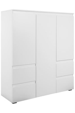 MID.YOU Mid.you Highboard, Wei&szlig;, Holzwerkstoff, 5 F&auml;cher, 4 Schubladen, 116x131x40 cm, Kleinm&ouml;bel, Kommoden, Highboards