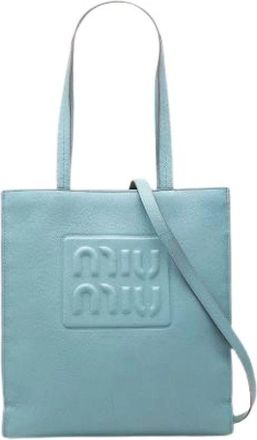Miu Miu Pre-owned Satchel - Dames - Vintage Shopper - Blauw - ONE Size - Leer - Vintage