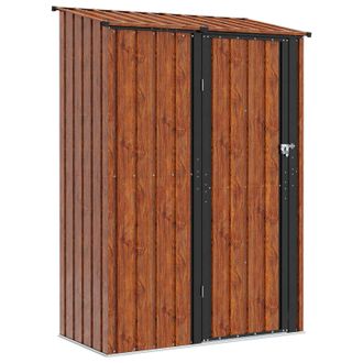 vidaXL Cobertizos De Jard&iacute;n Marr&oacute;n 140,5 X 74 X 200 Cm Metal Vidaxl