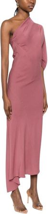 Cortana Aldara One-Shoulder Midi Jurk - Dames - Feestkleedjes - Roze - M - Kleedjes