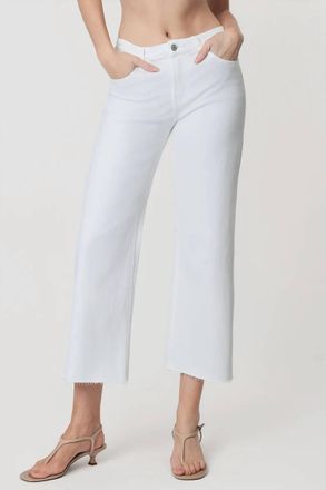Flying Monkey Olivia High Rise Cropped Wide Leg Jean In White