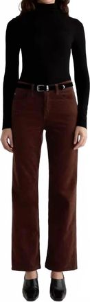 AG - Adriano Goldschmied Brinley Corduroy Mid-Rise Straight Jeans In Coffee Bean