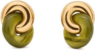 Kate Spade New York two-tone interlock drop earrings in Light Green at Nordstrom