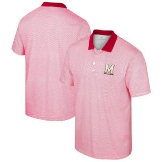 Colosseum Mens Colosseum White/Red Maryland Terrapins Print Stripe Polo at Nordstrom, Size Xx-Large