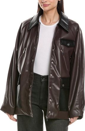 WeWoreWhat Weworewhat Cocoon Leather Jacket