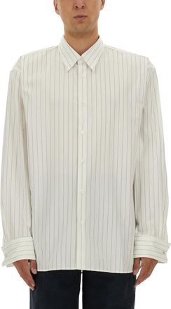 Dries Van Noten Vertical Striped Long-Sleeve Casual Shirt