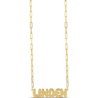 SHYMI Bubble Letter Script Necklace in Gold at Nordstrom