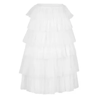 Red Valentino Midi Skirts, female, White, Size: XS Layered Midi Skirt