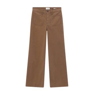 Frame Denim Wide Trousers, female, Brown, Size: W25 Straight Trousers