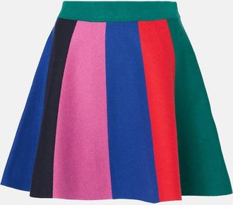 J.W.Anderson Colorblocked cotton and cashmere miniskirt
